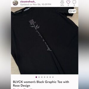 BLVCK T-shirt with rose design